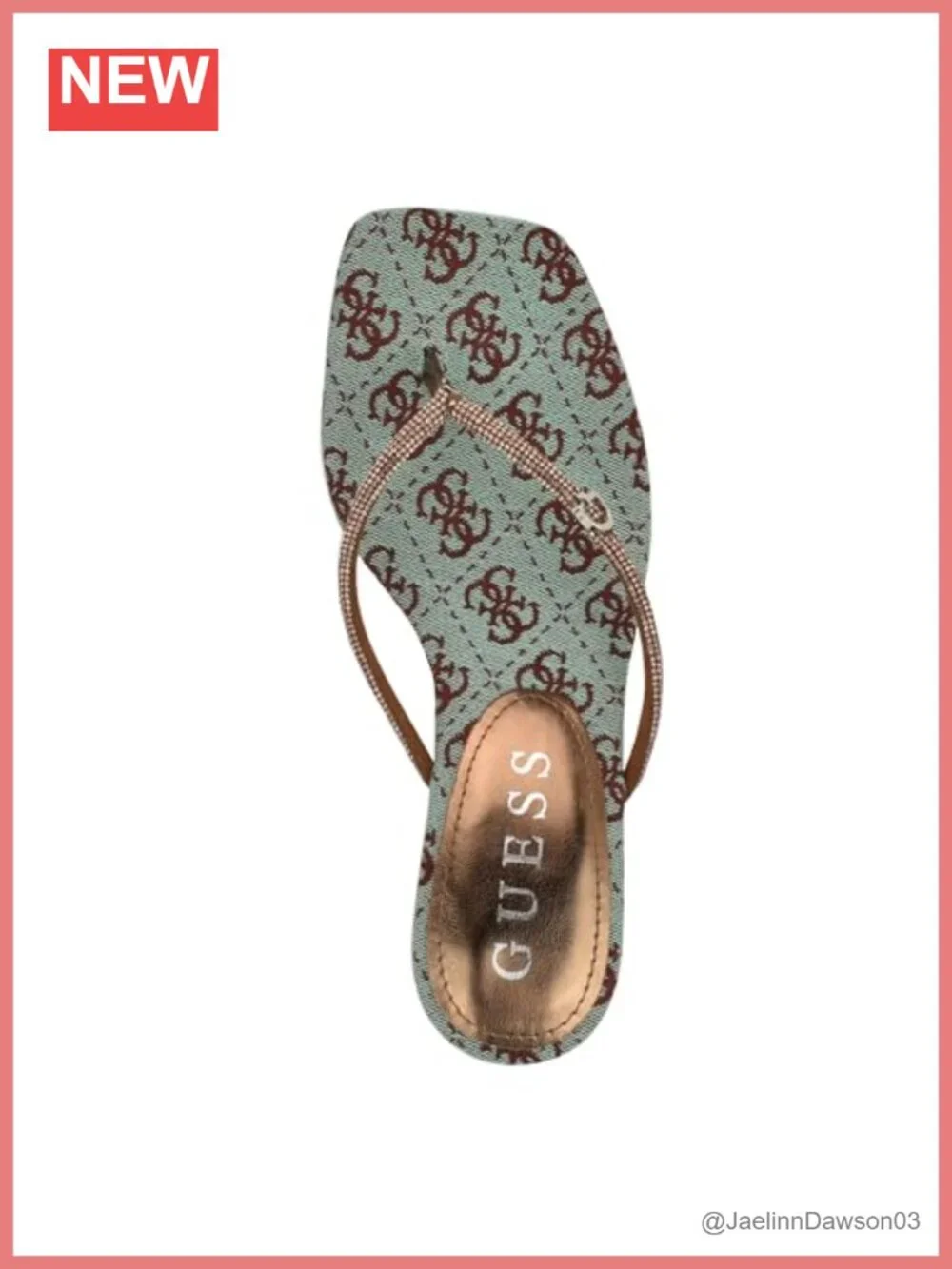GUESS Mayan Square Open Toe Heeled Sandals Cushioned Footbed Synthetic 2.5